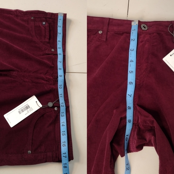 NWT Ag Adriano Goldschmied The Legging Burgundy Velvet Super Skinny Pants Sz 32 - Picture 13 of 16